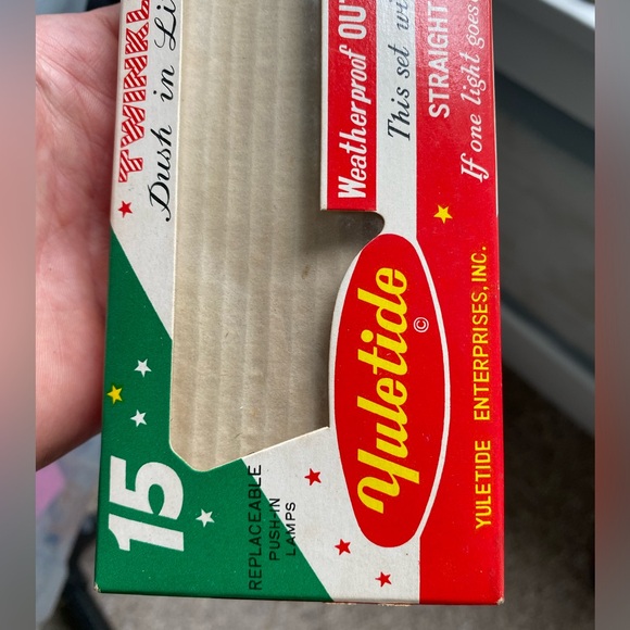 NOS Vtg Yuletide 15 Lites Set Christmas Tulip Lights Twinkling RARE Push in - Picture 6 of 7